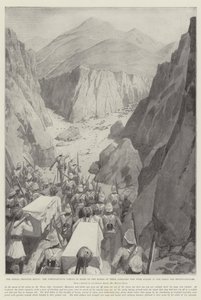 The Indian Frontier Rising, the Northamptons Coming in Sight of the Bodies of Their Comrades Who Were Killed in the Saran Sar Reconnaissance